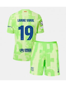 Barcelona Lamine Yamal #19 Ausweichtrikot für Kinder 2024-25 Kurzarm (+ Kurze Hosen)